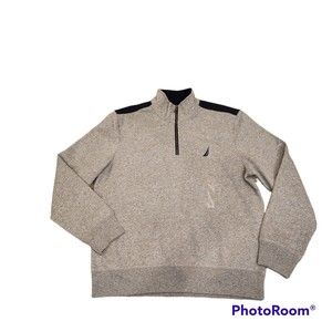 Nautica Men's 1/4 Zip Pieced Fleece Sweatshirt Size Large